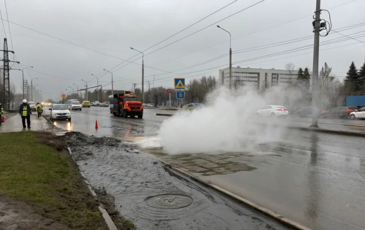 Кипяток затопил улицы Новосибирска из-за ЧП Кипяток затопил улицы Новосибирска из-за ЧП