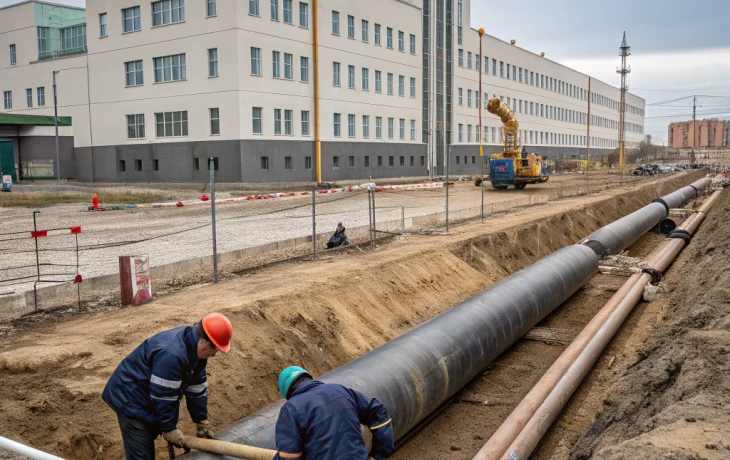 В Новосибирске завершают реконструкцию теплотрассы у нового корпуса химического колледжа
